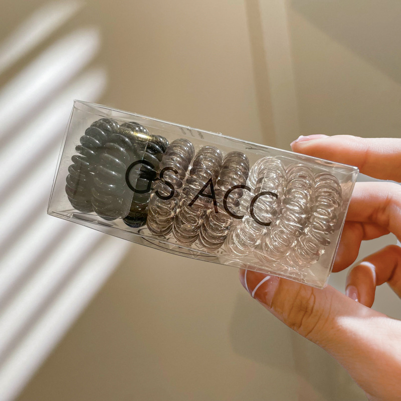 Línea telefónica transparente banda de pelo sin costuras cuerda de pelo de verano femenino banda de goma de verano corbata femenina cabeza 2022 nuevo tocado cuerda de pelo