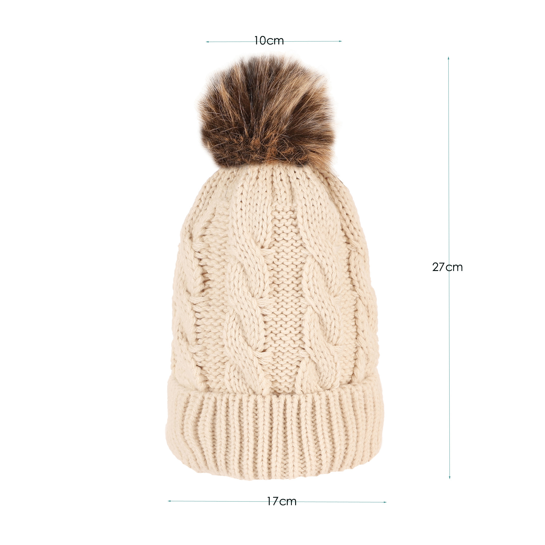 Bola de punto con giros de masa frita, gorro cálido de lana de punto sin cornisa, gorro de traje para padres e hijos adultos_voghion.com