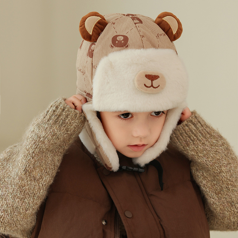 Sombreros para niños otoño y invierno para niños gorras de pelusa gorras calientes niñas gorras de invierno para bebés gruesas