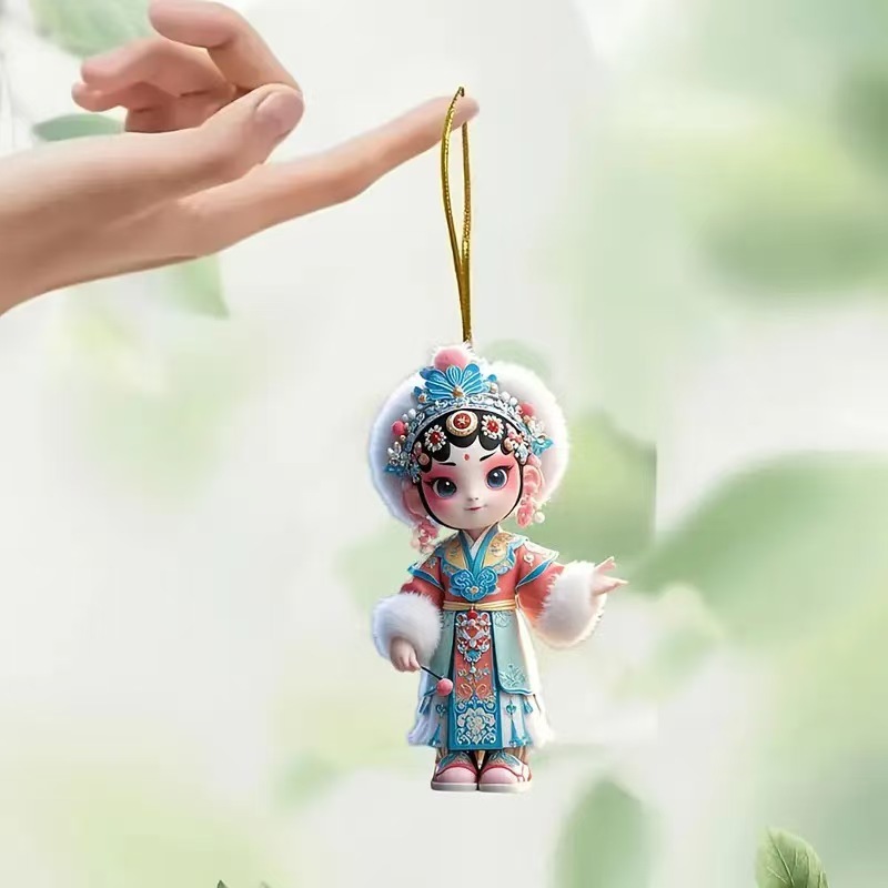 新しいかわいい小さな華丹妖精ペンダントアクリルクロスボーダーフラットインテリアバックミラー装飾キーホルダー|undefined