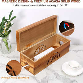木质电源线整理盒电缆盒电线遮挡盒子电线管理盒带盖子插排收纳盒