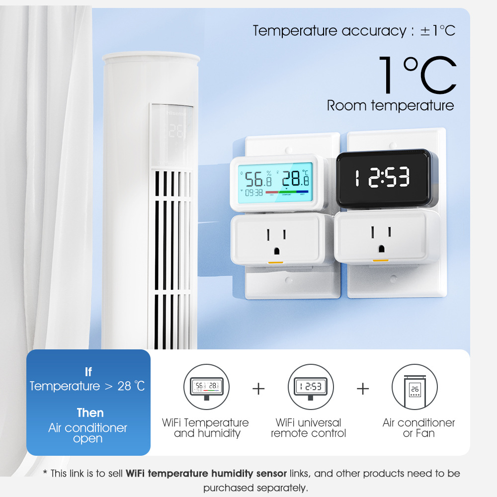 Tuya WiFi inteligente zigbee Medidor de temperatura y humedad inteligente Sensor de detección inalámbrica interior hogar preciso