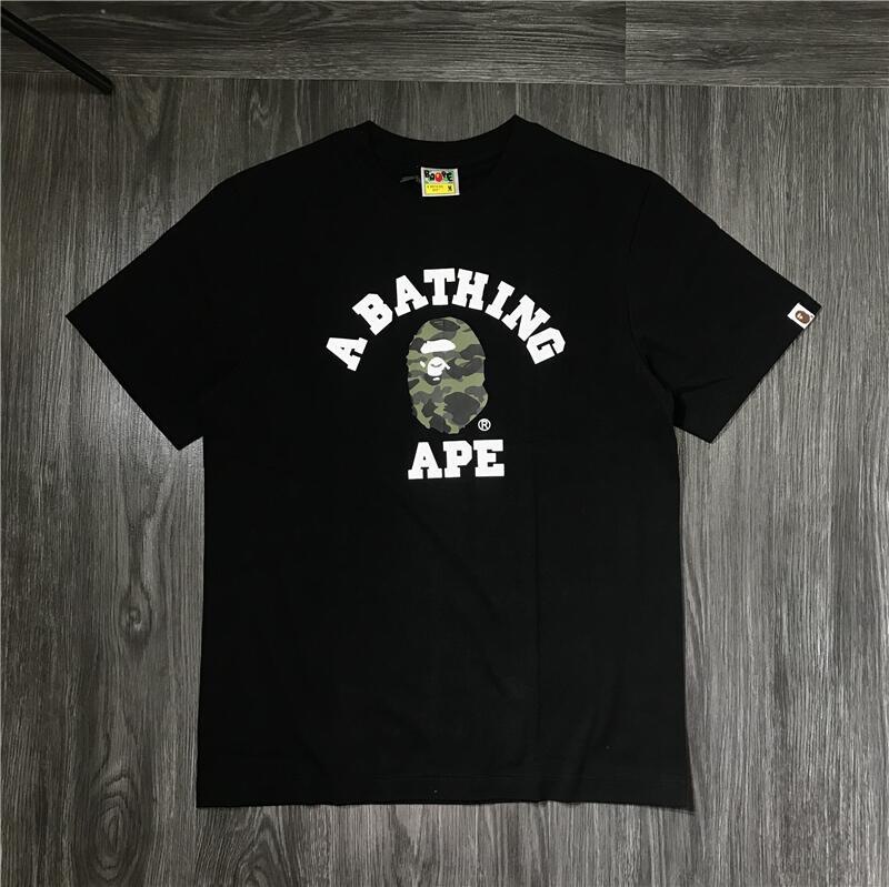 BAPE 1st Camo College Ape Head T-shirt Black