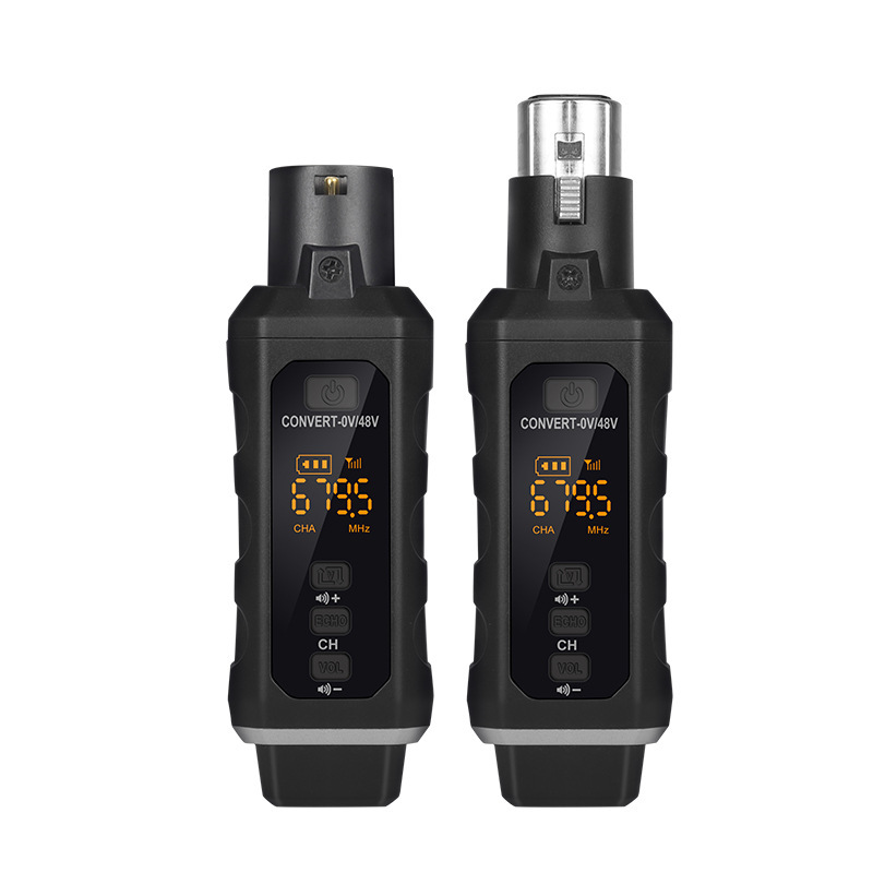 Transfronterizo profesional micrófono cableado a micrófono inalámbrico receptor de instrumento musical transmisión FM bobina móvil micrófono condensador 48V