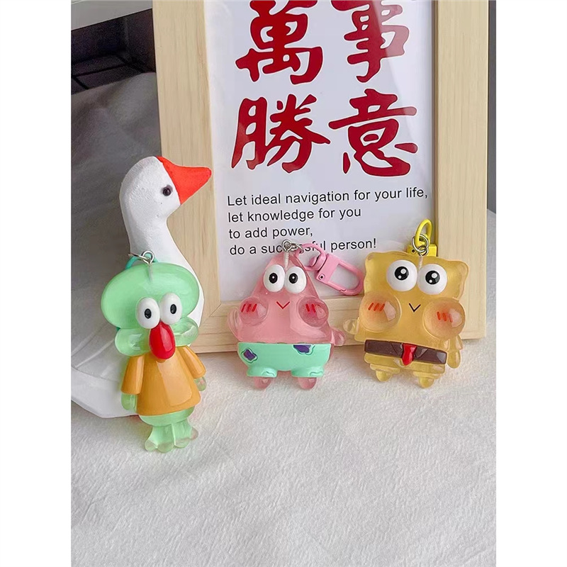 Cartoon sponge children's keychain