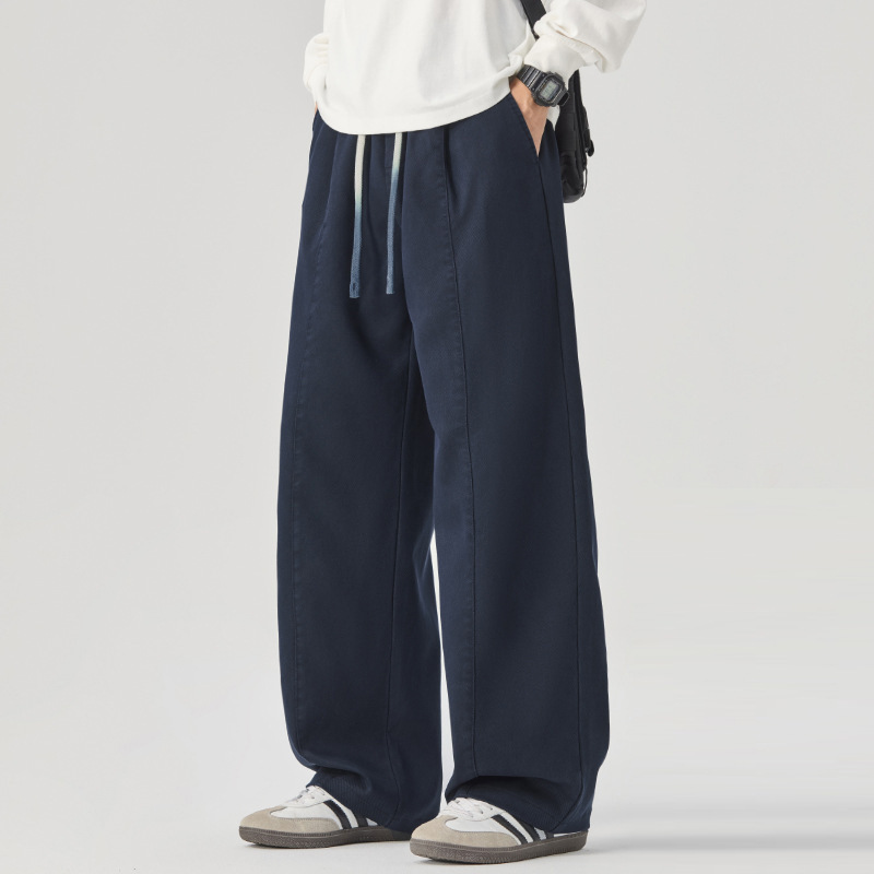 Muqiu Men's Wear | 2026 Spring/Summer New Lyocell Retro Casual Pants Men's American Style Loose Sports Wide-Leg Trousers