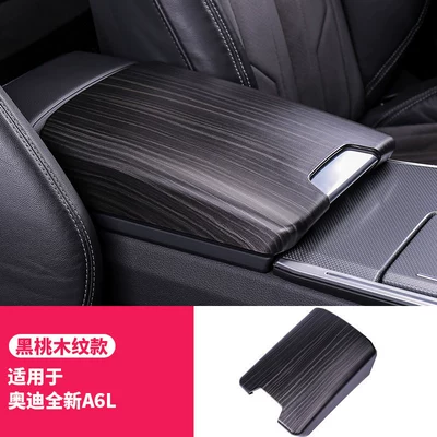 for Audi Gear Handle Cover: Sürətlər qutusu və əl tormozu başlıqları - 19-26-models-a6la7l-matte-wood-grain-armrest-box-cover