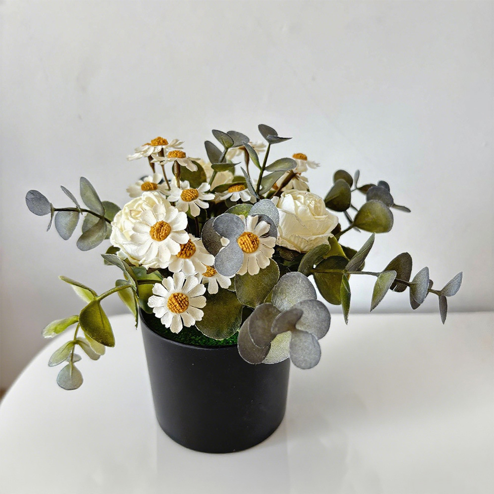 Burbuja rosa camomilla bonsai pequeña decoración de sala de estar fresca tela de seda transfronteriza amazónica flor eterna yugari