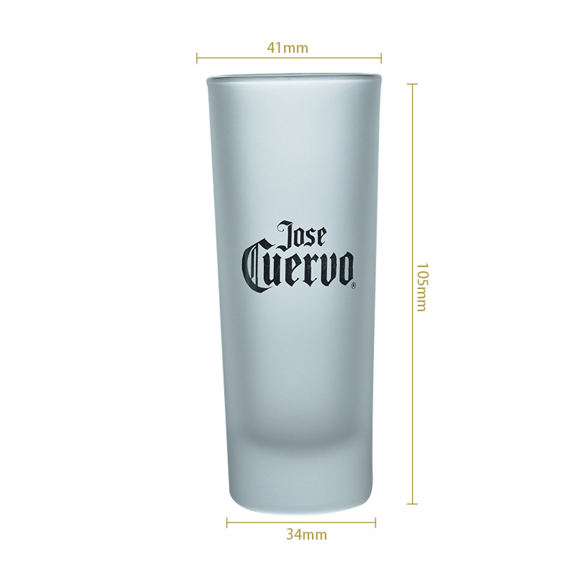 Cross-Border Nuevo esmerilado copa de vino esmerilado titular de la pluma espíritus vidrio recto pequeño logotipo de la taza de vino al por mayor