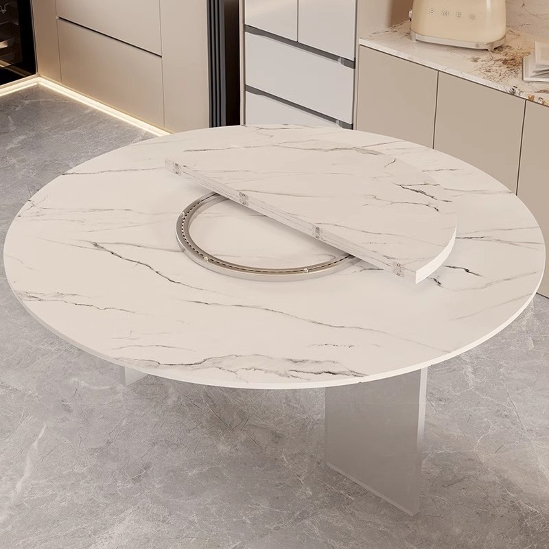 [white marble pattern] quadruple 2.2m + 1.6m folded turntable + manual track