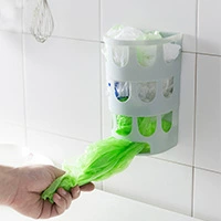 Wall-Mounted Garbage Bag Holder, Polypropylene (PP), 12.3×10×20 cm, Corner Storage Box