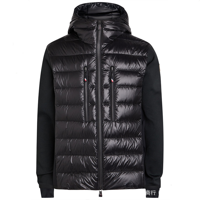 Cross-Border European 2026 Mengjia New High-End Version Men's Patchwork Knitted Zip-Up Cardigan Lightweight down Jacket