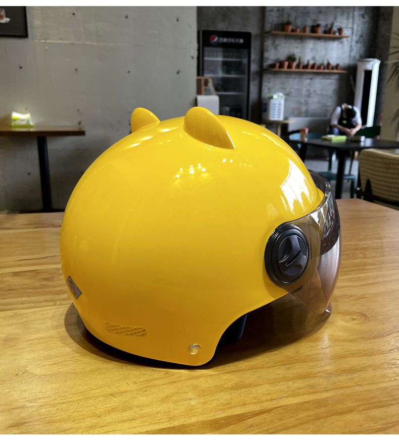 Electric Motorcycle Kids Helmet B Type Cute Ears Summer Half Helmet