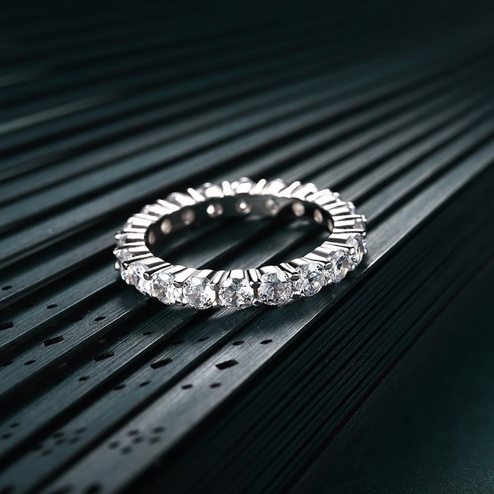 Fashion Geometric Sterling Silver Inlay Zircon Rings 1 Piece