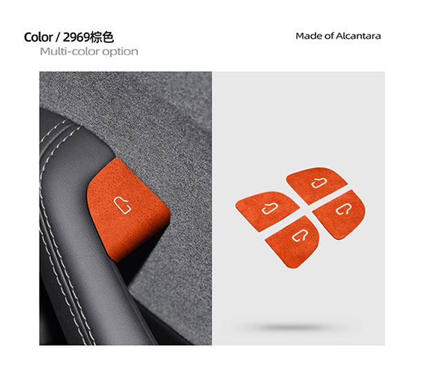 Cross-Border Preferred Choice: Tesla Model 3/Yl Car Door Switch Reminder Stickers, Suede Night Glow Interior Modification