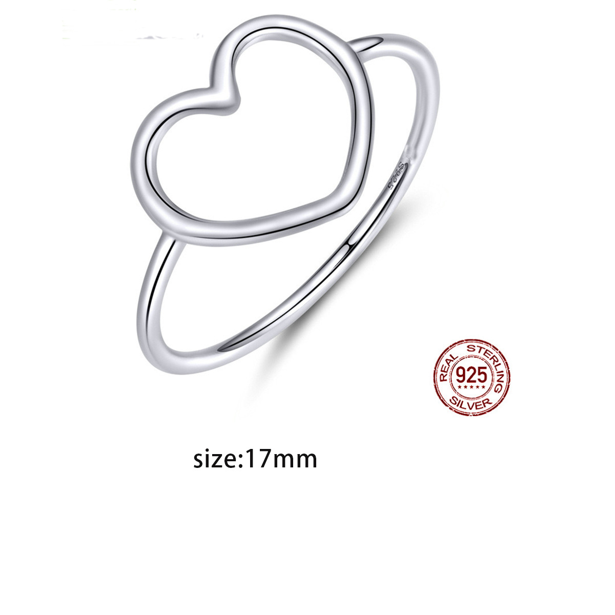 All Seasons Season Women's Gender 925 Sterling Silver Heart Shape Rings 925 Sterling Silver Rings