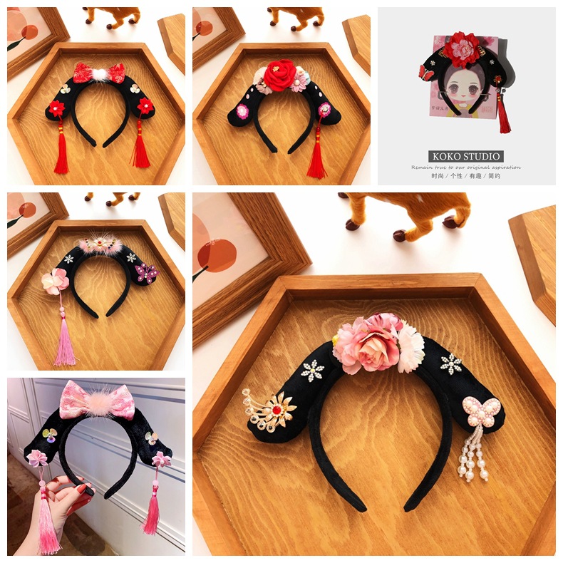 现货格格发箍儿童发饰女童汉服头饰宫廷风宝宝可爱麦穗源头工厂