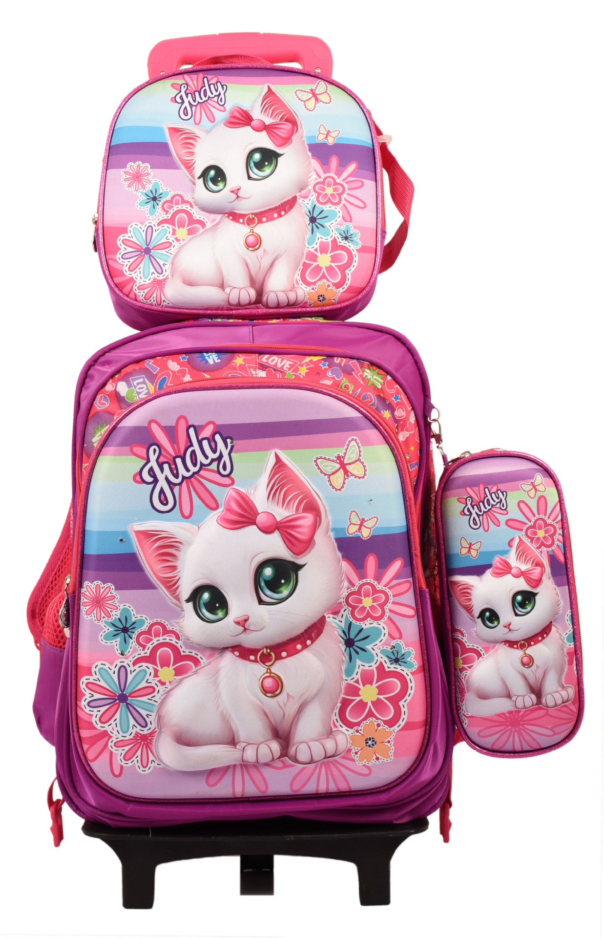 Mochila escolar fábrica 3D traje de tres piezas Shaodong escuela primaria al por mayor mochila de tres piezas de hombro de dibujos animados con protección de la columna