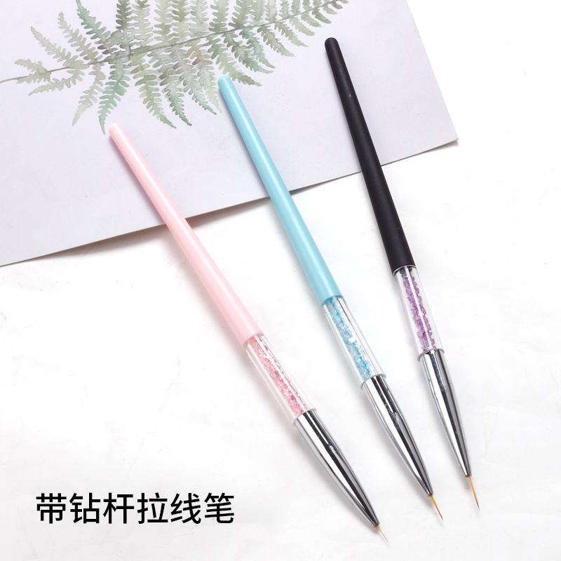 Bolígrafo de uñas exclusivo transfronterizo, varilla de galvanoplastia, varilla de perforación con lentejuelas, varilla roscada, juego de bolígrafo de dibujo de flores de cola de pez de oro rosa
