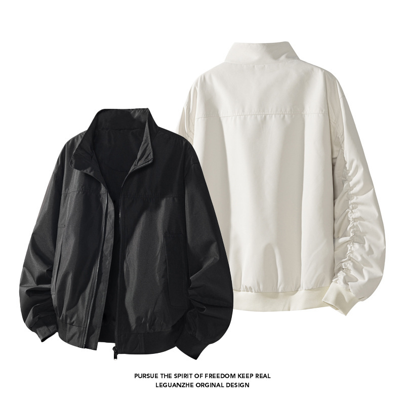 Gtal Same Quality American Flight Jacket Men's Handsome High-End Top Three-Proof Stand-Up Collar Tough Guy Style Coach Jacket