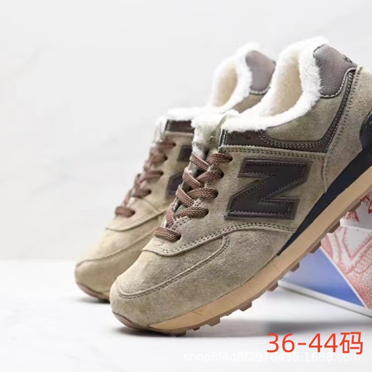 Zapatos Pitian al por mayor caliente NB574 otoño y invierno cerdo con capa de cabeza de lana más zapatos de correr casuales para hombres y mujeres