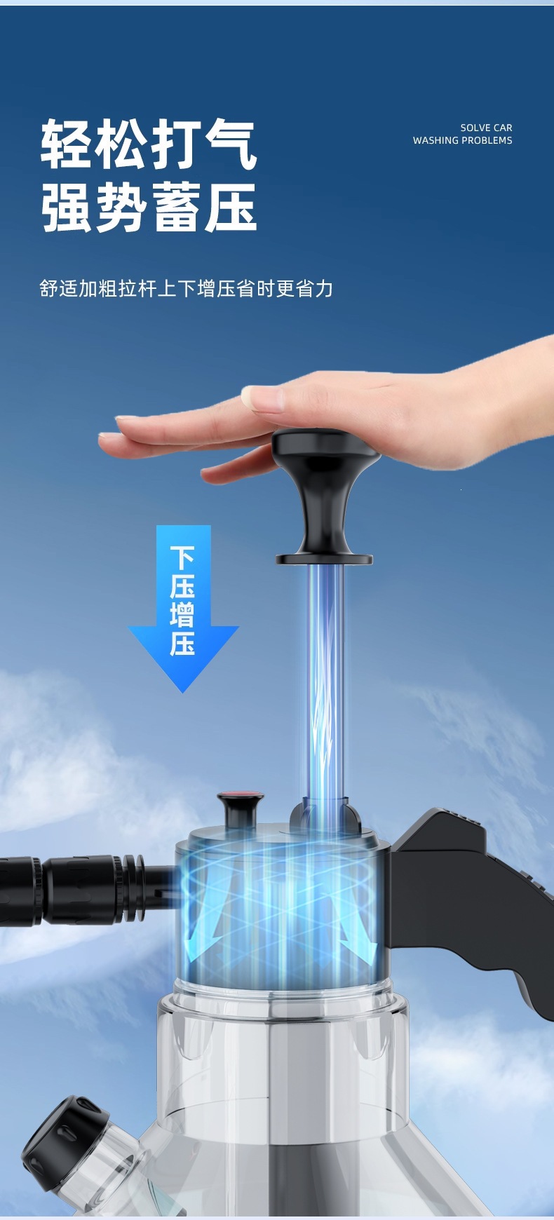 New Car Wash Foam Pot, Pressure-Type Car Wash Spray Bottle, Household Cleaning Car-Specific Fan-Shaped Spray Bottle with Measuring Cup