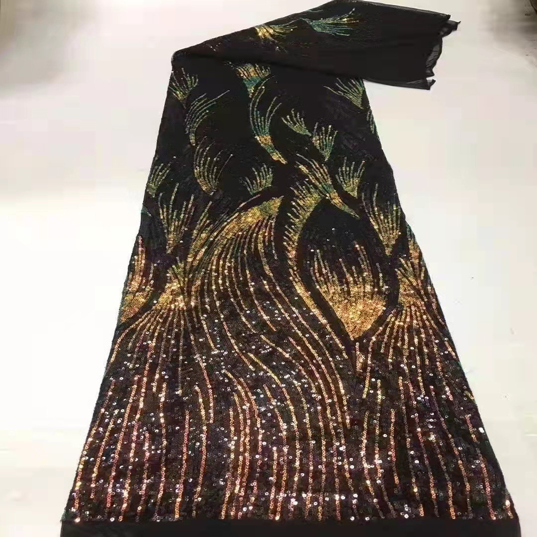 Tela de encaje nupcial bordado vestido de novia de comercio exterior europeo y americano tela de lentejuelas JX2030