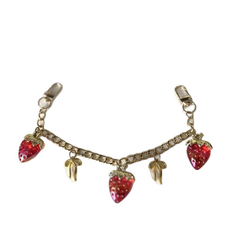 Fábrica al por mayor nuevo diseño de bolsos universales cadenas adorables joyerías de mujer dulce brillante rojo fresas cadenas de bolsos cortos image 6