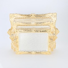 厂家直供方形托盘酒店餐盘家用茶盘点心干果盘金属餐具酒具铁盘