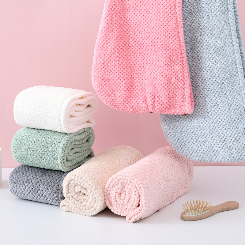 마른 헤어 캡 클래스 두꺼운 물 흡수제 빠른 건조 산호 양털 샤워 캡 여성용 머리없는 더블 레이어 드라이 헤어 캡