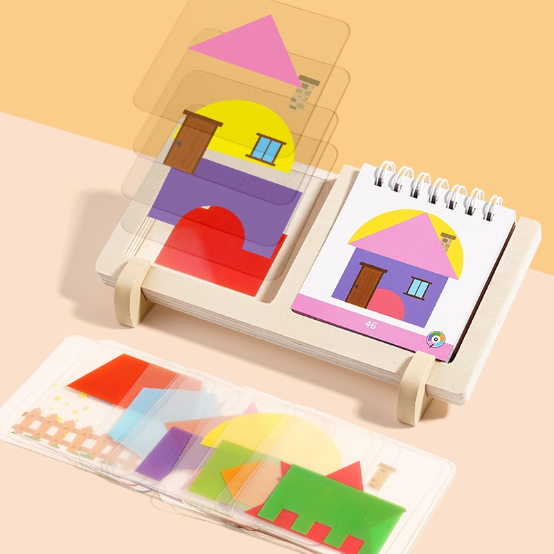 Children's House Designer Toys Geometric Figures Spatial Thinking Training Puzzle Game Clever Board Overlap