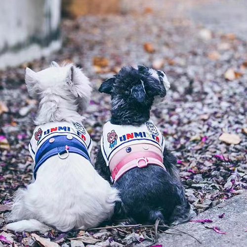 UNMIXED Urban Navy Collar Pet Harness for Dogs Outdoor Harness for Small Dogs, Suitable for Bichon Frise and West Highland Terrier