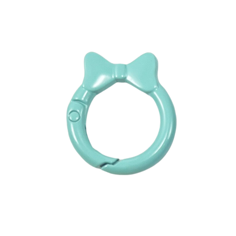 蝶結びカラースプリングバックル蝶ネクタイリング明るいスプリングリングキーホルダーDIY部品合金接続リング