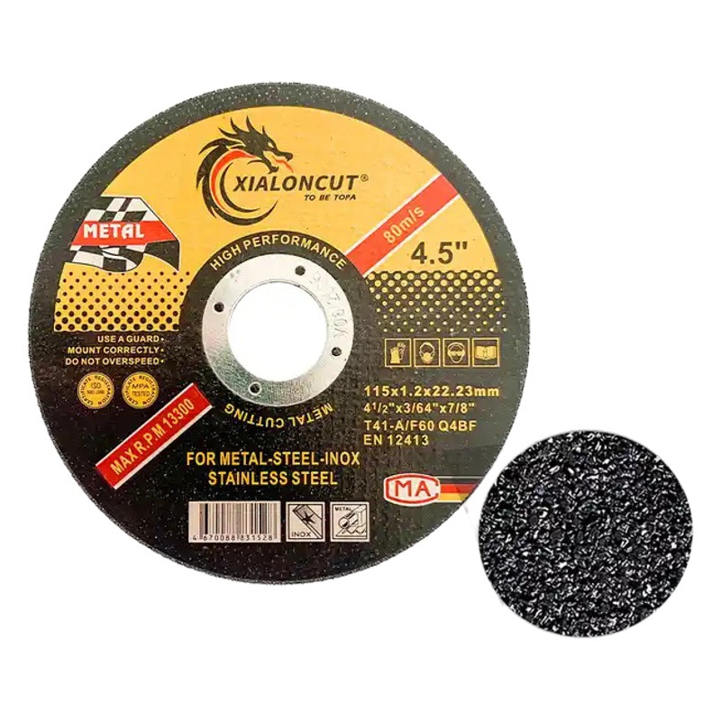 Fabricante exporta cuchilla de corte de acero inoxidable metálico 115, cuchilla de corte de muela abrasiva de 4.5 pulgadas, ultrafina de doble malla 115x1.2x22