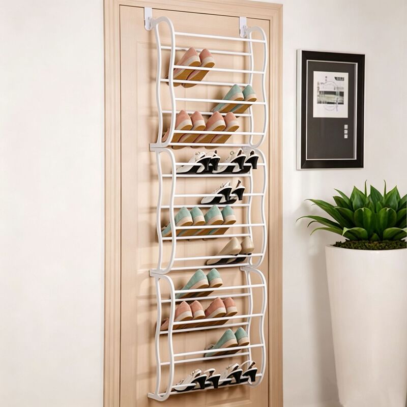 Wall-Mounted Storage Shoe Rack Behind the Door, Wholesale Multi-Layer Assembled Shoe Cabinet, Simple Storage Rack, Space-Saving, Strong Load-Bearing