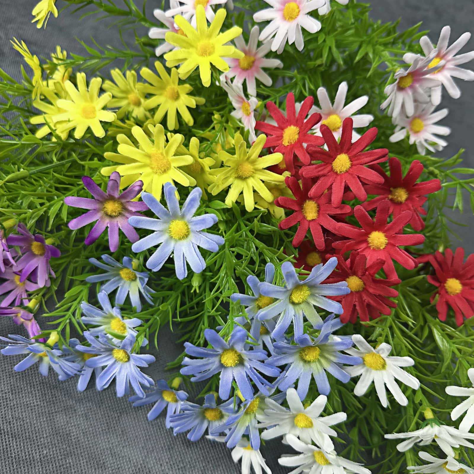 Simulación de 15 pequeños ramos de margaritas boda decoración de la escena del hogar ventana caja de flores manzanilla decoración de flores falsas al por mayor