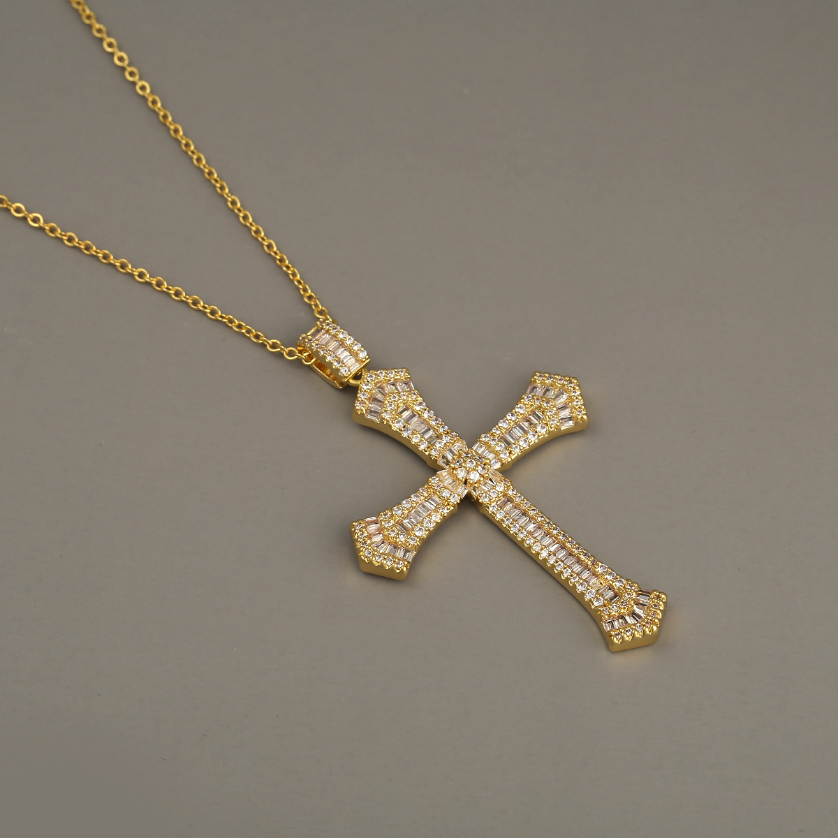 Cross Copper Zircon Pendant Fashion Necklace display picture 4