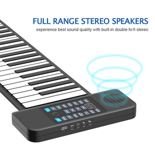 88-Key Foldableing Hand-Rolled Digital Piano Thickeneded Soft Keyboard Rechargeable Portable Beginner Cross-Border