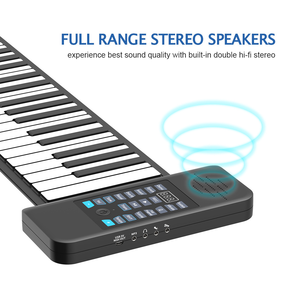 88键折叠手卷电子钢琴加厚软键盘可充电款带蓝牙便携式初学者跨境