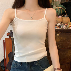 Summer Bralette Camisole Women's Nubra Thong Ice Silk Thin 2024 Outerwear White Anti-Slip Base Layer Top Wholesale