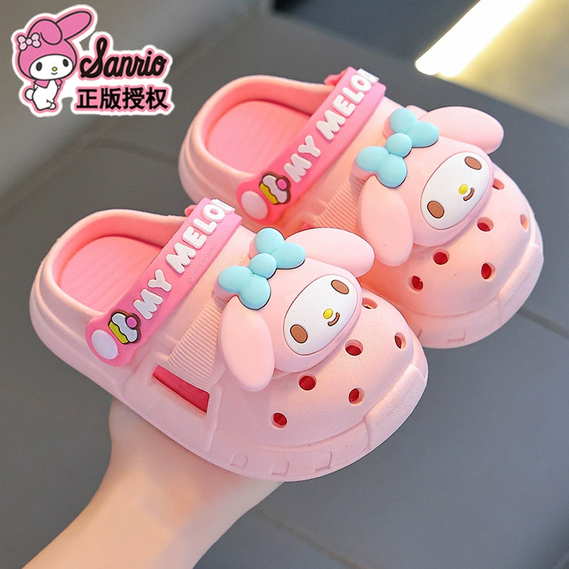 Melody/летняя детская обувь из крокодиловой кожи, нескользящая дышащая верхняя одежда Baotou для девочек, пляжные сандалии для детей маленьких и средних размеров