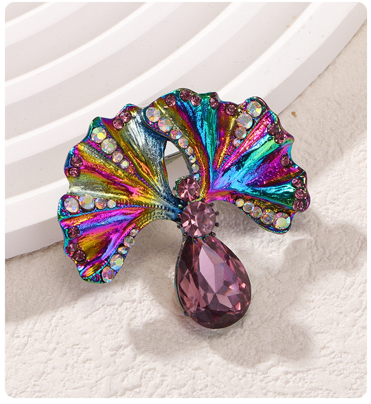 Retro Pin Leaf Flower Alloy Rhinestones Unisex Brooches display picture 6