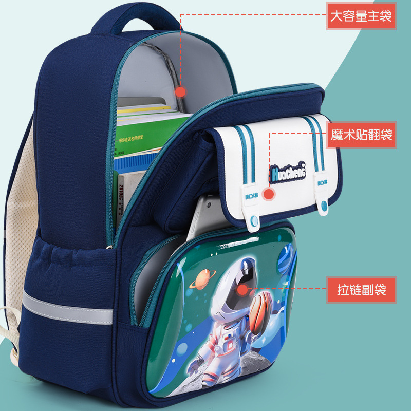 Espacio nuevo tipo de mochila escolar para niños 1236 grados de protección de espalda para niños mochila ligera