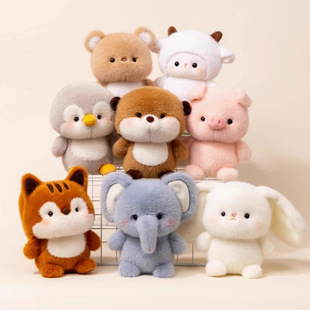 Cute Table Accompanied by Baby Elephant Plush Toy Doll Zhuo Zi Ornaments Small Beaver Couple Accompanied by Learning Children's Gift