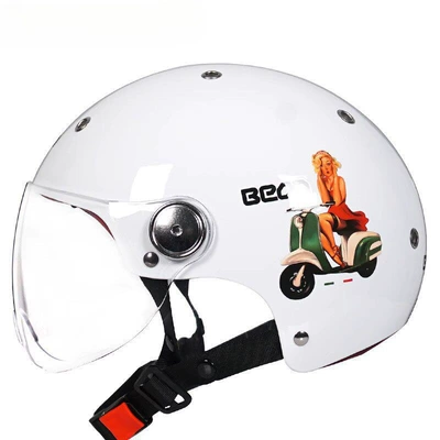for All Seasons, Half Helmet for: Motosiklet dəbilqələri - s-bright-whitegirl-dream-b103