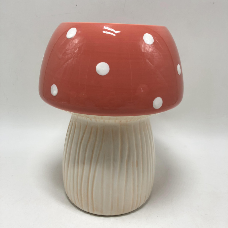 Mushroom Ceramic Vase, High-End Decorative Ornaments, Living Room, Kitchen Flower Arrangement, Creative Green Plant Vase