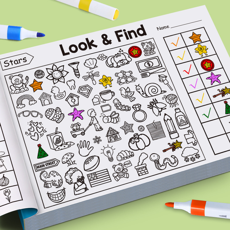 Cross-Border Look and Find Early Childhood Education Toys for Developing Observation and Concentration Skills, Fun Coloring Books Cross-Border Look and Find Early Childhood Education Toys for Developing Observation and Concentration Skills, Fun Coloring Books