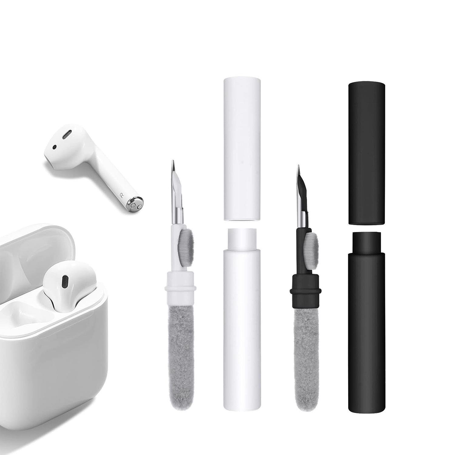 Bluetooth Headset Cleaning Pen, Portable Dust Removal Pen, Cleaning Pen, Earbud Cleaning Brush, Three-In-One