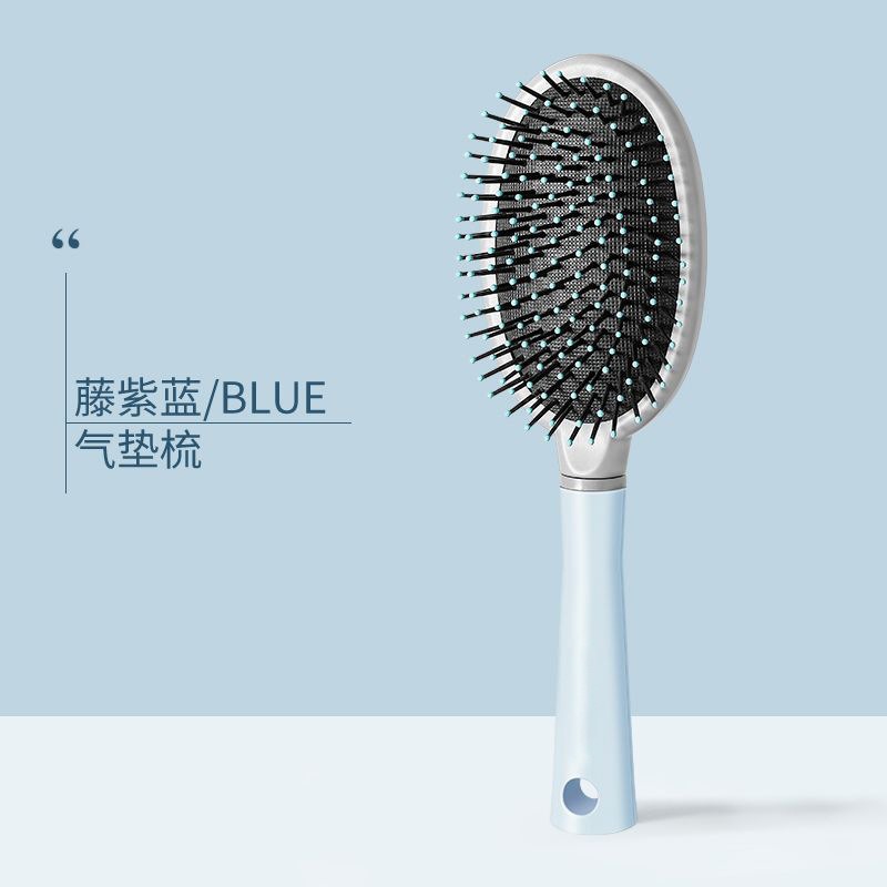 광택 있는 타원형 빗 블루