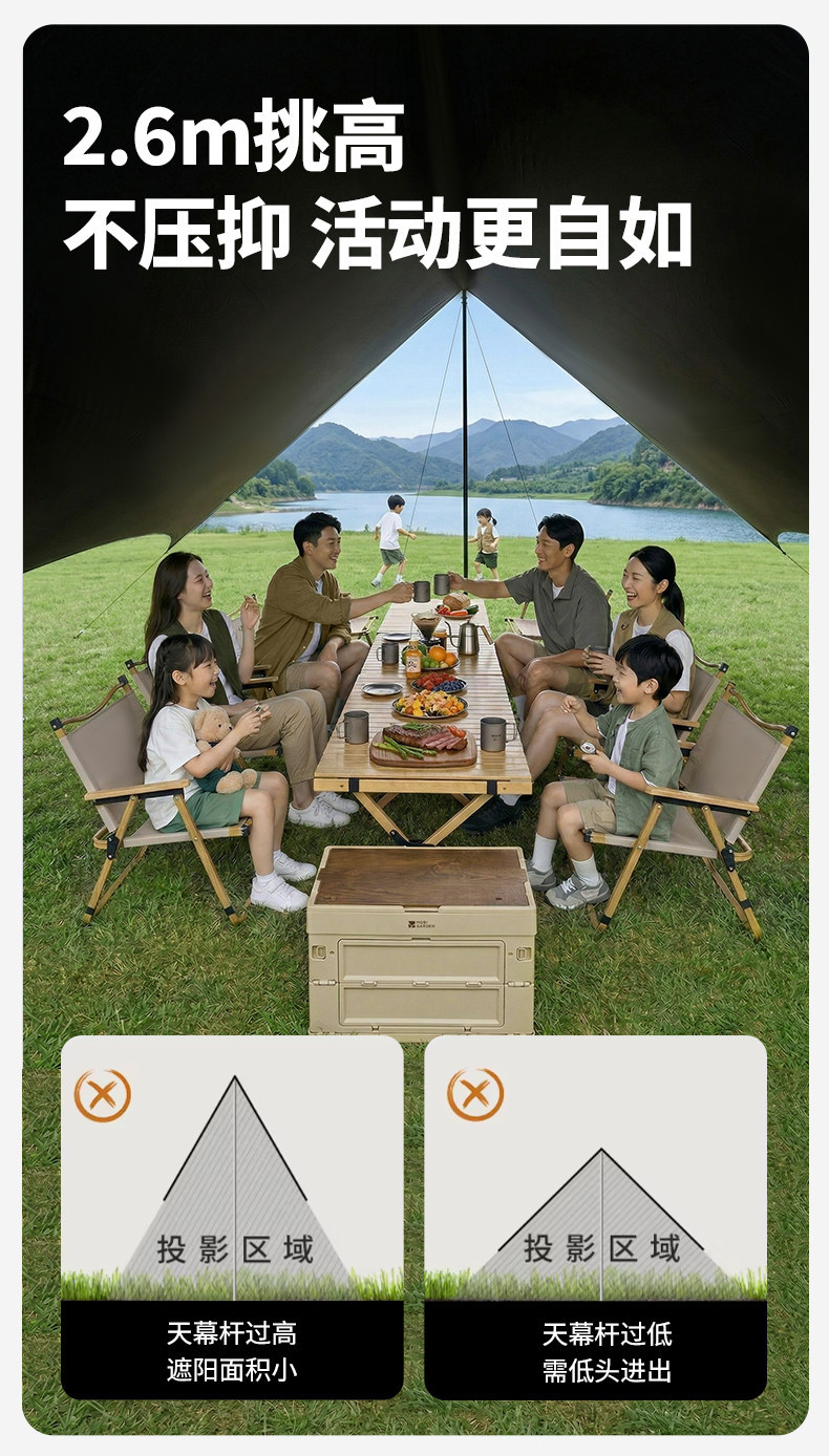 Mugod Junting Titanium Black Vinyl Canopy 20.0/25.0/28.0 Outdoor Camping Sunshade Rainproof Automatic Quick-Open
